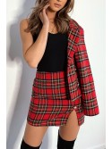 Red and green checkered mini skirt 80077 - Online store - Boutique